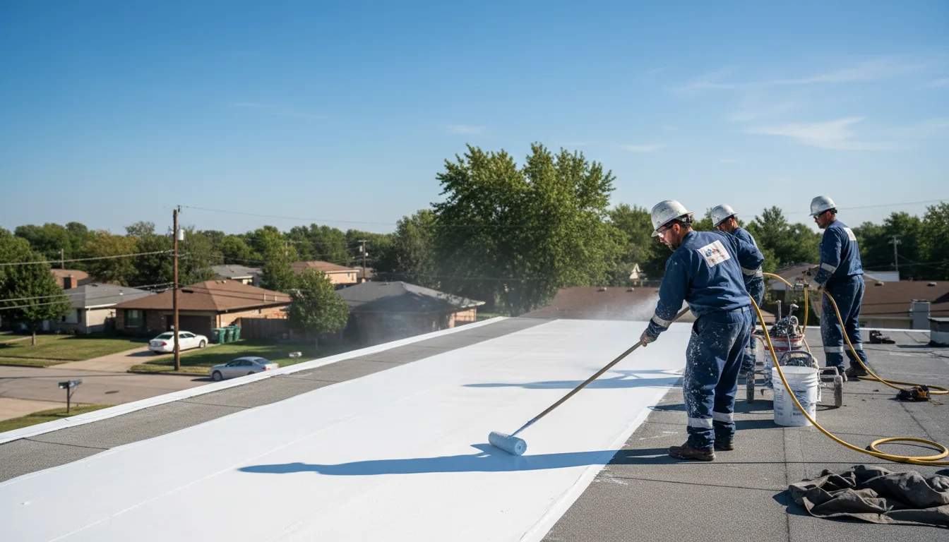 Commercial roof coating in Eagletown, OK near me